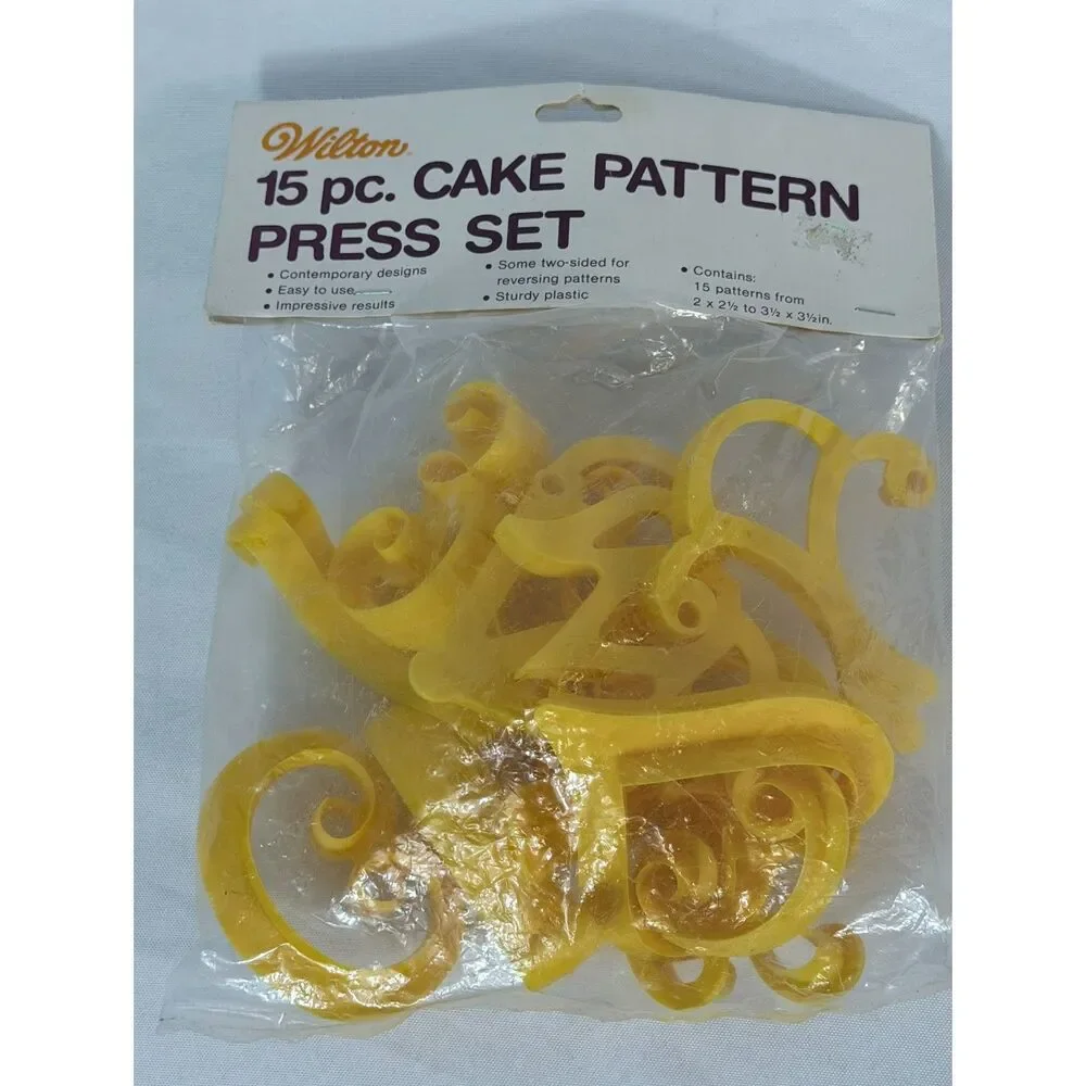 NOS Wilton 15 PC Cake Pattern Press Set Cake Decorating Ornate Scroll Complete